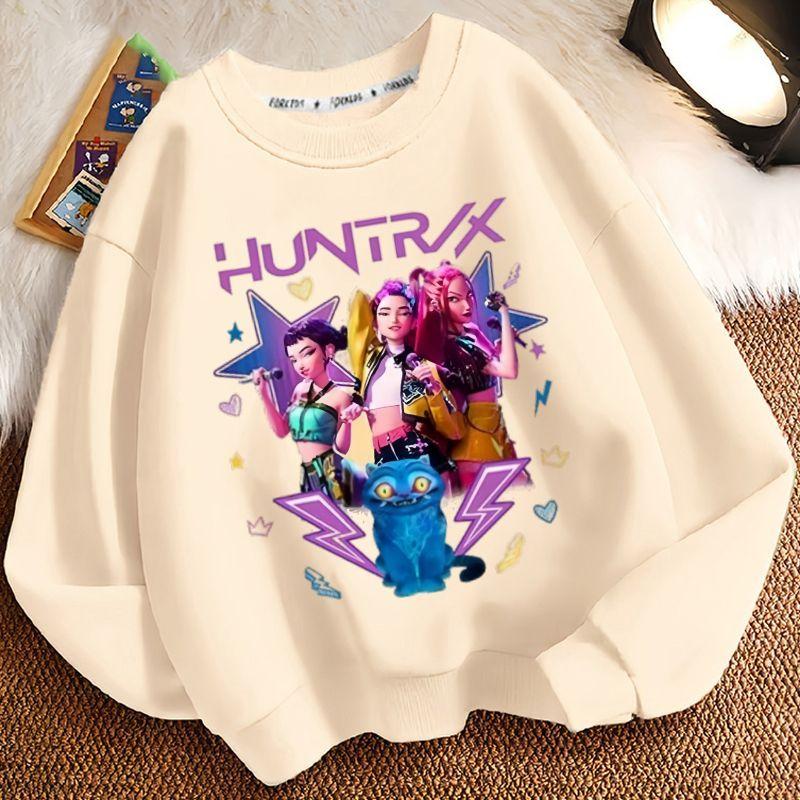 Kinder-Mode Hexenjagd Team Rundhals-Hoodies für Herbst und Winter, Lockere Langarm-Freizeitjacken für Jungen und Mädchen