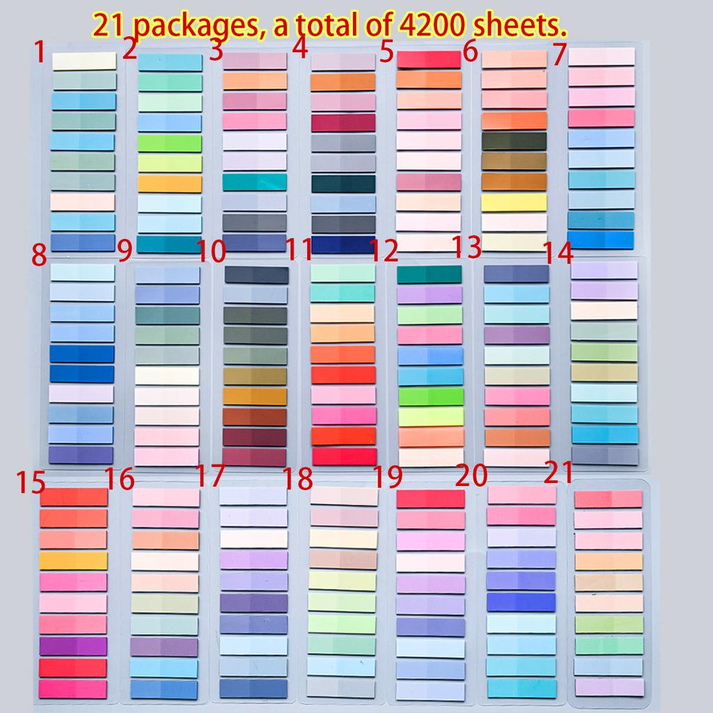 200-4200Pcs Transparent Colorful Index Creative Memo Pads Office School Stationery Self-Adhesive Stickers Sticky Note Pads