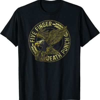 5FDP - Eagle - Black and Gold T-Shirt