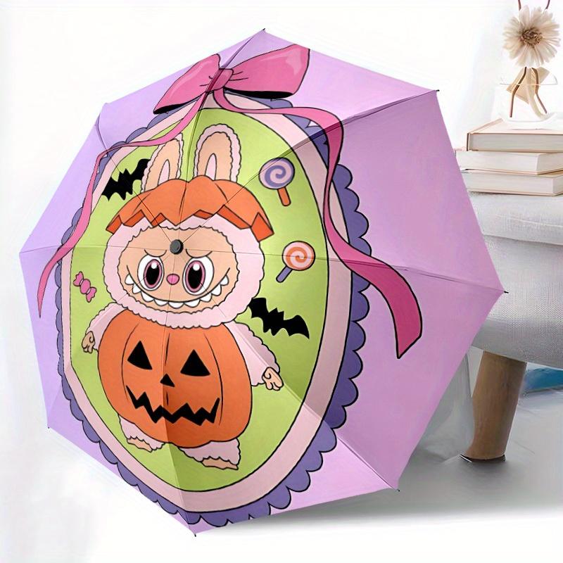 1pc Halloween Labubu Automatic Open/close, Portable Folding Umbrella for Women & Men,Compact Parasol,, Durable Frame Yy250809194