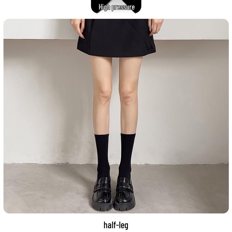 Damen Schlankmachende Samt Overknee-Strümpfe, Frühling/Sommer JK-Stil, Dünne Waden-Drucksocken für Schöne Beine.