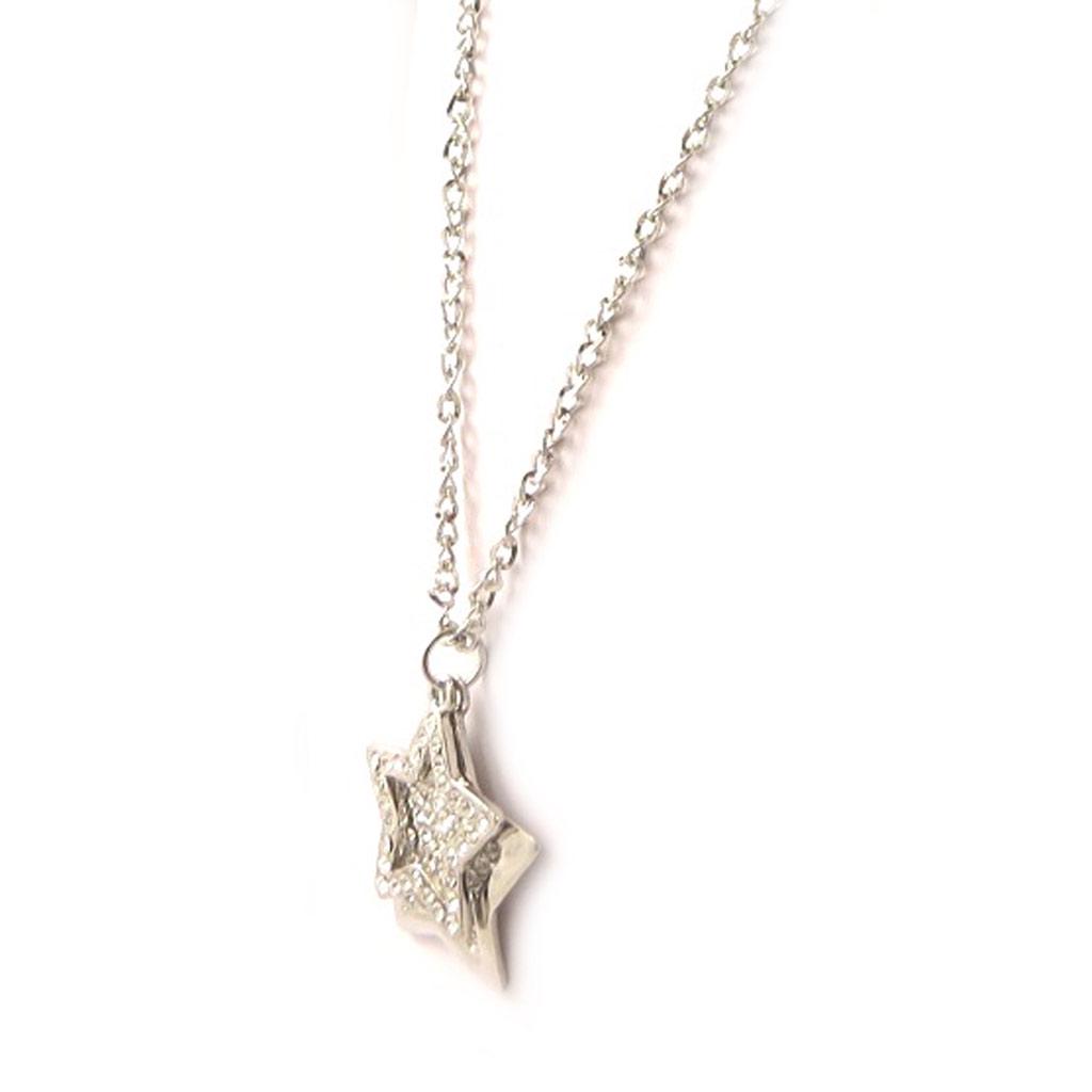 Les Trésors De Lily [C6122] - White 'Twin Stars' Designer Necklace