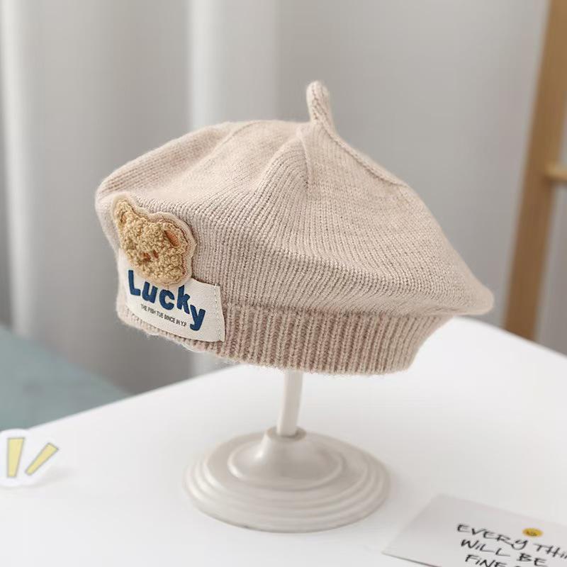Infant Spring & Autumn Wool Beret - Cute Flower Knit Hat for Boys & Girls