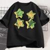 "Star" Print T Shirt  Crew Neck Comfortable Short Sleeve Tshirt Summer Cute Pullover Girls Boy T-Shirt  Women Clothing Tops