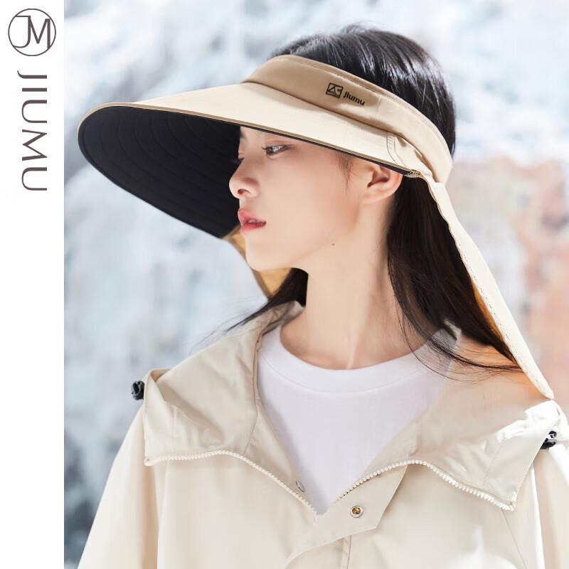 JIUMU Women's Summer Wide-Brim Sun Visor Hat