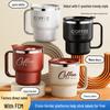 304 Stainless Steel Double-Drink Anti-Slip Coffee Mug with Lid for Portable Office, Camping, and Household Use