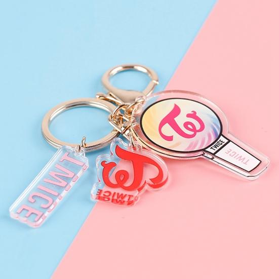 Creative Acrylic K-POP BTS EXO Twice Double-sided Keychain Transparent Pendant