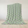 Mint Pink Heart Line Flannel Blanket Warm Soft Halloween Christmas Couch Warm Cozy Decorative Decor Gift for All Season