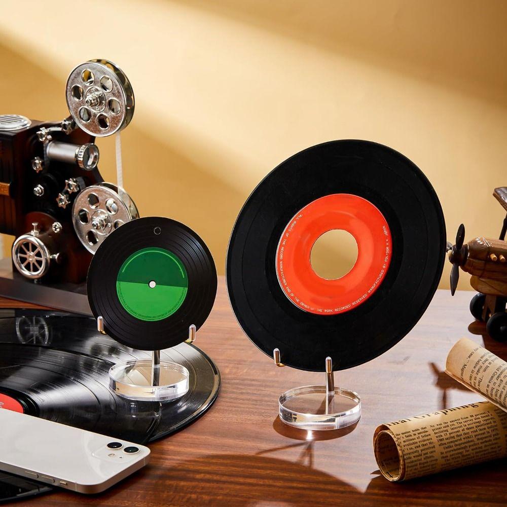 Soft Rubber Case Clear Acrylic Display Stand Round/Square Base Metal Mineral Rack  Crystal