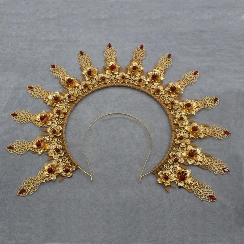 Diadema KC Halo Lolita Gotica Fatto a Mano Fascia Corona Dea del Sole Retrò Accessori per Capelli