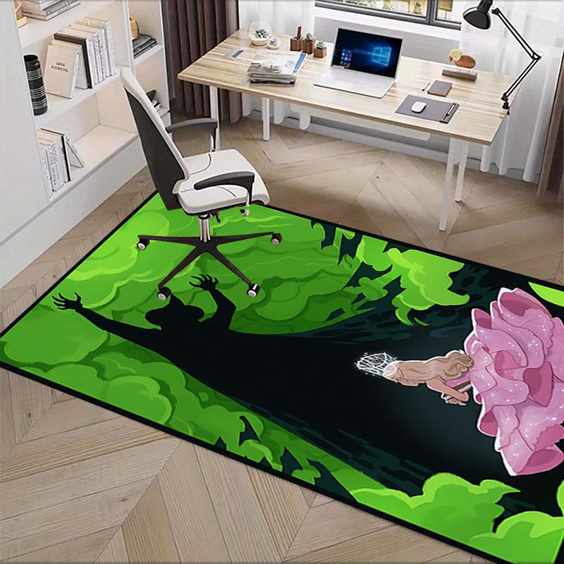 PrincessWicked Pattern Polyester Office Carpet Chair Mats, Home Decor Dormitory Floor Protector with Anti-Skid Backing, Large Area Coverage,