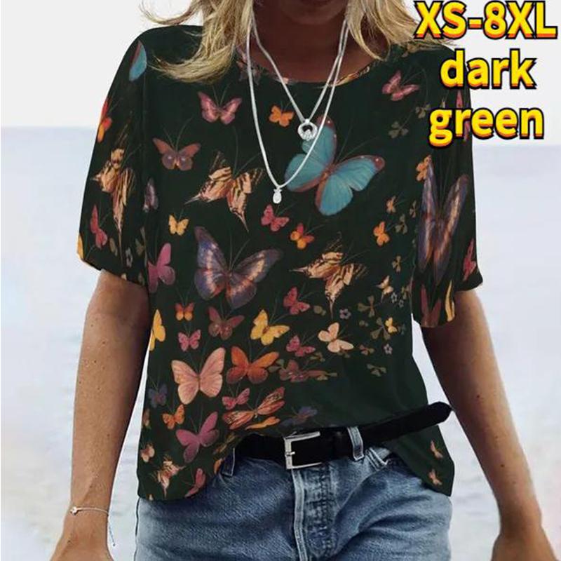 Модная женская темно-фиолетовая футболка с бабочкой — фото 4