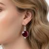 Solid 925 Sterling Silver Garnet Round Gemstone Handmade Dangle Drop Earrings Gift For Her