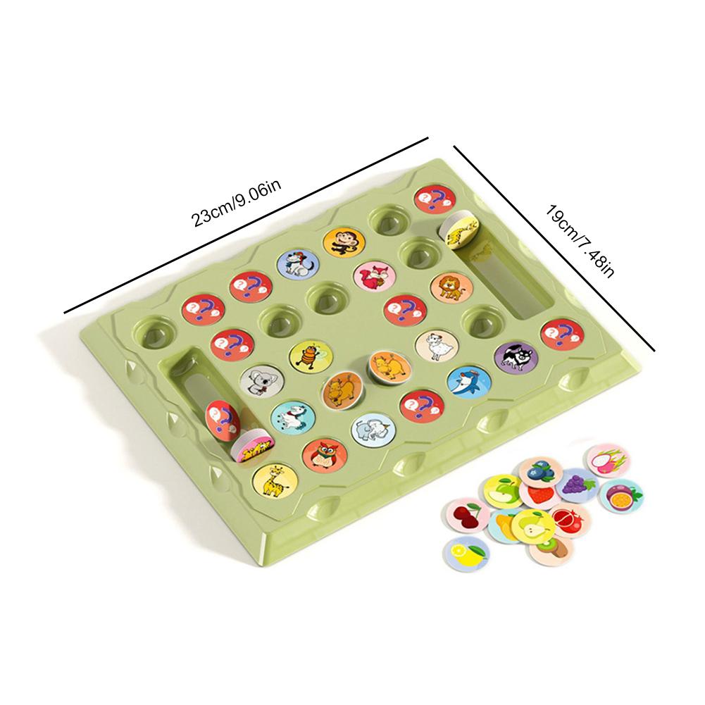 Two-Player Animal Flip Chess Memory Matching Chess Game Family Memory Board Game Toy for Activity Holiday Birthday
