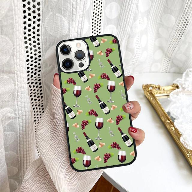 Rotwein Glas Handyhülle Für Samsung Galaxy S10 S22 S23 S24 Note 10 20 Lite S20 Plus S21 Ultra Rückseite