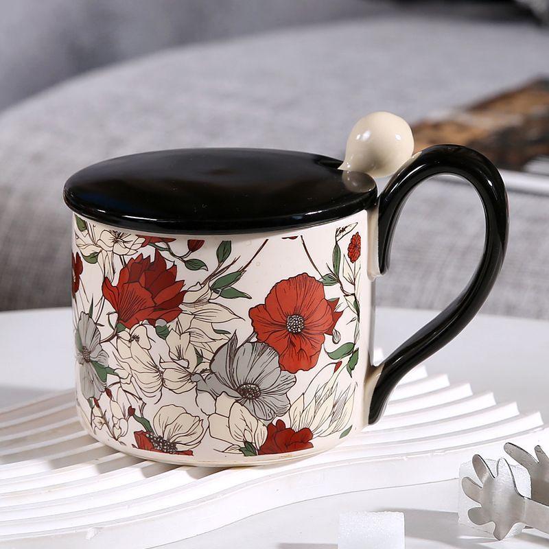 Mug Office Cup Household Ceramic Coffee Cup Creative Drinking Water Cup High Looking Tea Cup Women's Creative Gift