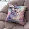 Galaxy Kitten Print Square Throw Pillow Cases Pattern Cushion Cover Suitable For Sofa Bedroom Car Pillow Cover