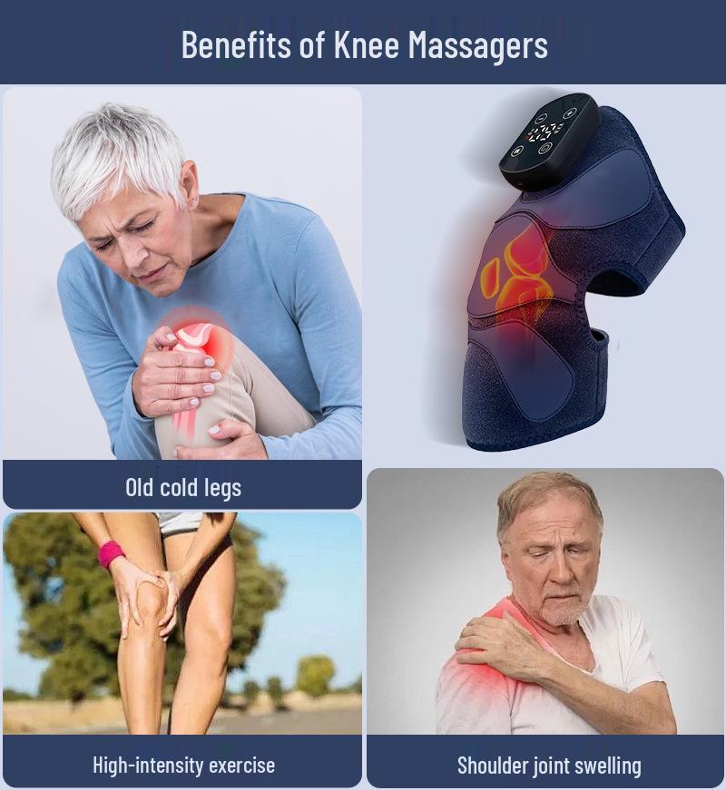 Cross-Border Electric Knee Brace: Adjustable Heating & Vibration Massager for Soreness Relief and Cold Legs.
