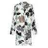 Women's Fashion Temperament Autun And Winter Button Lapel Pocket Long Sleeve Floral Print Dress