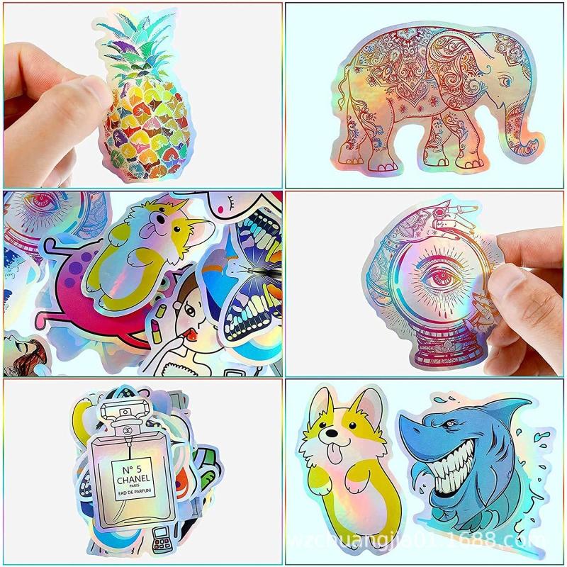20Pcs A4 Rainbow Sticker Paper Printable Holographic Vinyl Sticker Paper Dries Quickly Waterproof Sticker For Ink Print