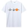 Basketball Heartbeat TShirt Unisex Birthday Gifts Short Sleeves Funny Tees O Neck Cotton Clothes Humor T Shirt
