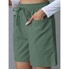 Summer New Style, Loose Fit, Linen, Casual Shorts, Solid Color, Plus Size, High Waist, Wide Leg Pants for Women