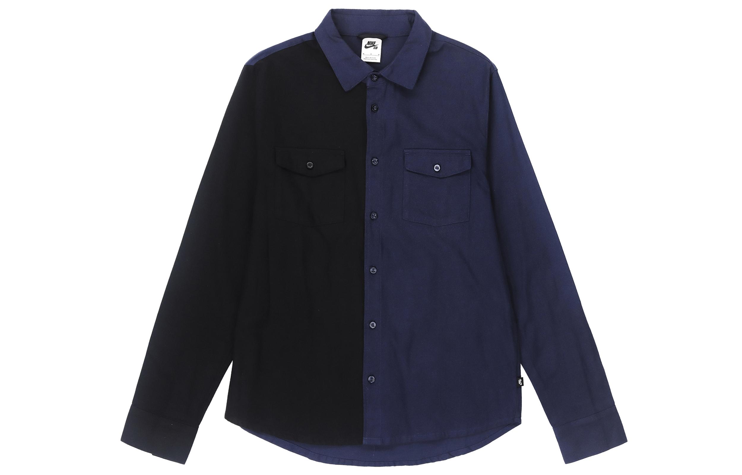 Nike Shirts Men s Navy Blue Lapel Moderate Shirt DA4168-410 S