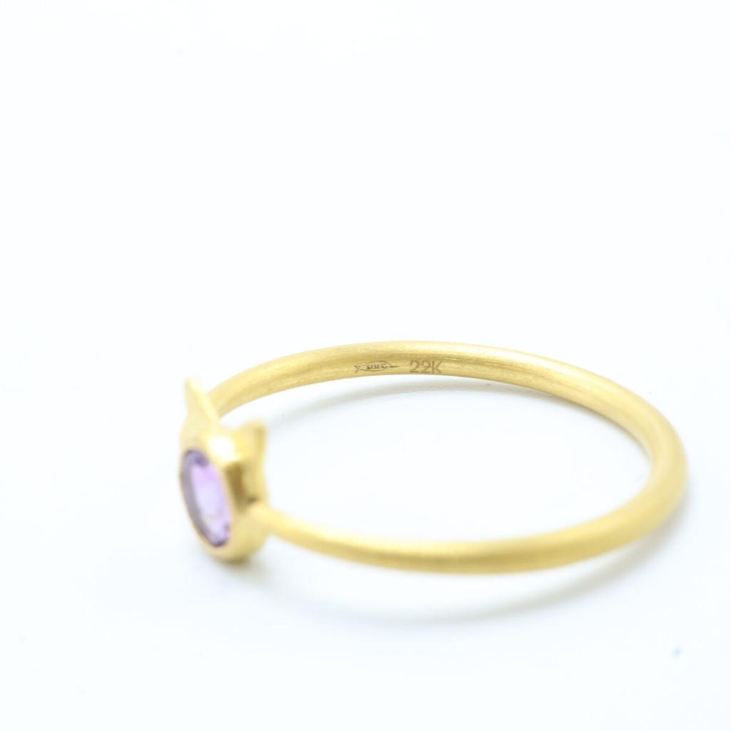 Marie-Helene de Taillac 22KYG 0.21ct Amethyst Little Cat Ring ring Yellow GoldUsed