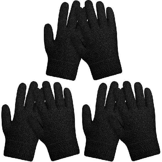 ONESING Kids Knit Gloves - Stretchy Gloves for Boys Girls Winter, Solid Finger Gloves for Children