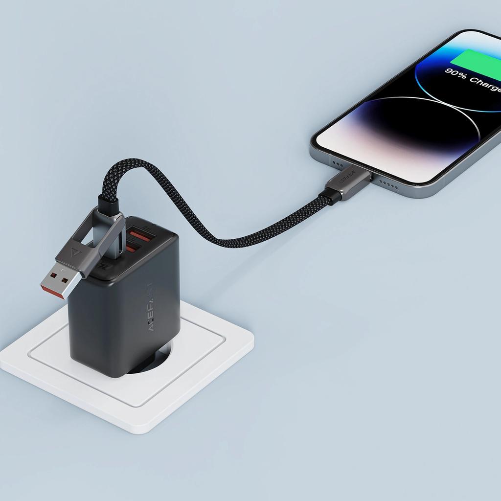 Kabel Acefast C13-05 Usb-C - Usb-A / Usb-C 480Mb/S 3A 0.2M - Czarny