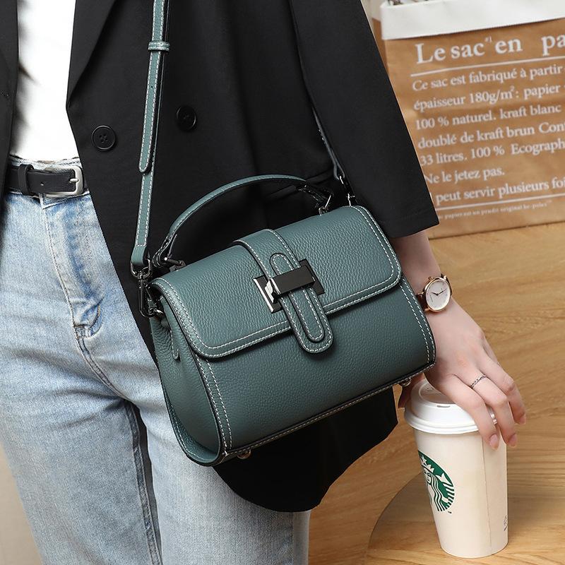 New Fashion Trendy Bag for Women Spring and Summer Crossbody Bag Genuine Leather Women's Bag Versatile One Shoulder Hand-held Small Square Bag