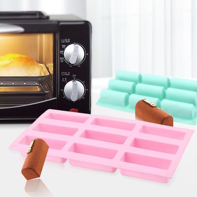 Food Grade 9 Hole DIY Fondant Mousse Cake Silicone Mold Semi-Cylindrical Strip Shape Cake Tray Cake Decorating Tools