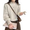 Women's Japanese Retro Loose Knit Pullover - Soft, Long Sleeve Base Layer for Spring/Autumn