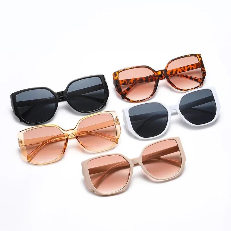 Modische Katzenaugen-Sonnenbrille Damen Großes Gestell Rosa Gläser Sommer UV-Schutz Brillen Sonnenbrillen für Damen Lunette Soleil Femme