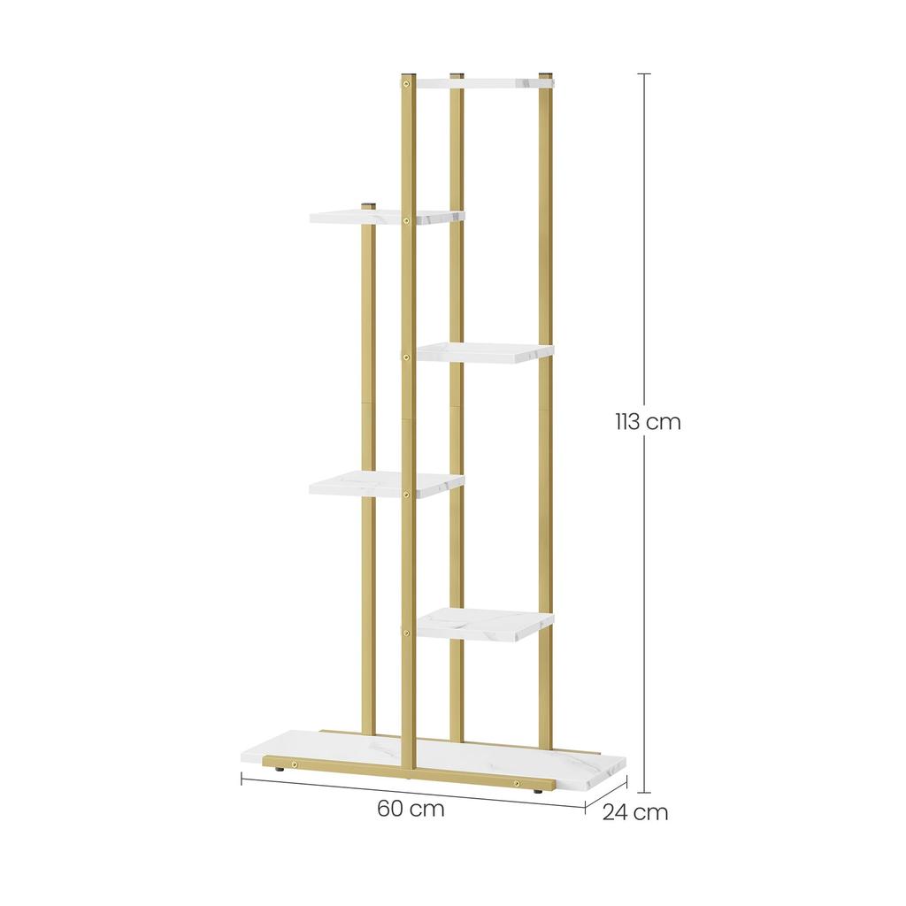 6-shelf flower stand - marble / gold legs