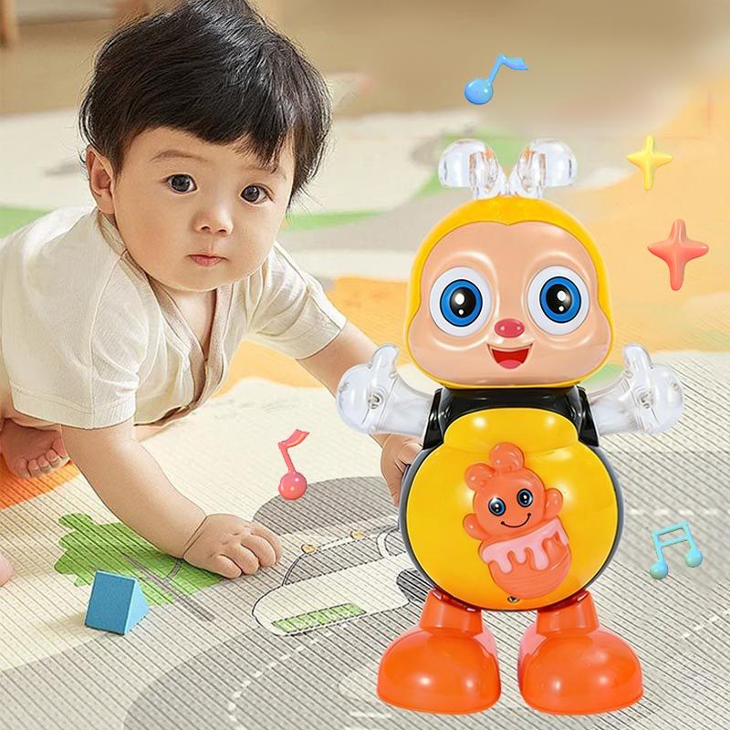 Bee Dancing Electric Toys With Musical And Lights Electronic Cartoon Bee Preschool Learning Toys Dancing Animal Bee Singing Toy