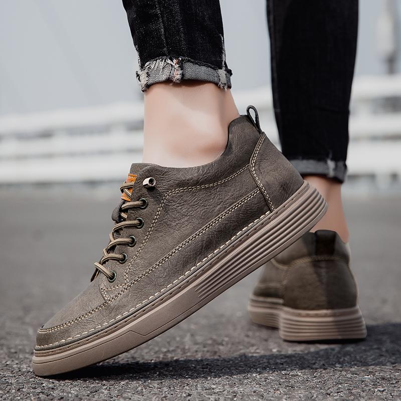 New Male Comfortable Skate Shoe 2024 Genuine Leather Fashion Casual Shoes Men Classic Hollow Out Mens Sneakers Luxe Men Shoe