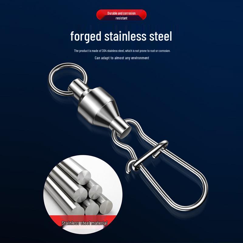 Large Swivel Connector Quick Lure with 304 Stainless Steel Bearing and 8-Shaped Reinforced Pin for Sea Fishing