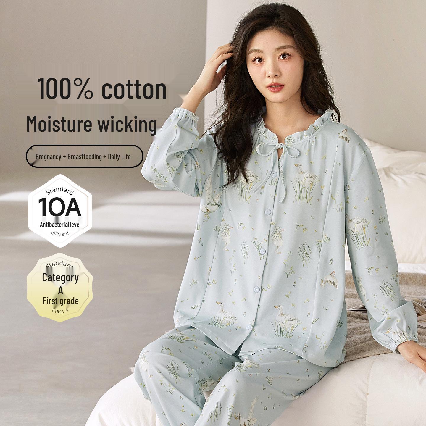 

Premium Cotton Antibacterial Maternity Pajamas: Zippered, Breathable & Moisture-Wicking for Pregnancy & Postpartum Medium (M)