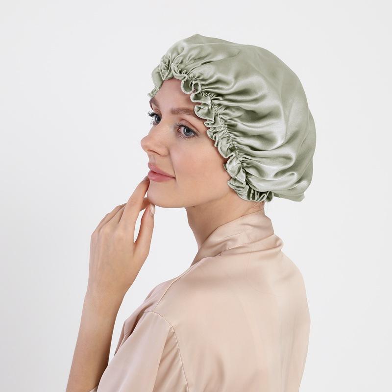 Mulberry Silk Hair Care Round Cap 16 Mmi Silk Nightcap Headgear Chemotherapy Cap Silk Shower Cap