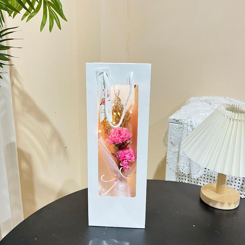 {YY28} 1 Set Konstgjord Tvålros Blombukett Presentpåse Med Ljusslinga Parfymerad Tvålblomma För Alla Hjärtans Dag Mors Dag