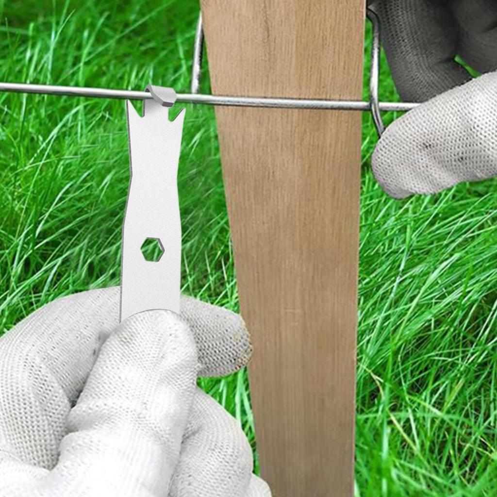 Fence Wire Twister for T Post Clips Cable Tensioner Fixer Barb Wire Tool Extended handle with Hexagonal Holes High-Strength Mesh