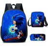 Sonic School Backpack Set For Kids With Breathable Waterproof Oxford Fabric And Cartoon Print For School Use
