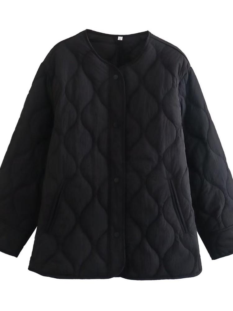 Vinter Vintage Løs Solid Langermet Kåpe Kvinner Uformell Elegant O-hals Enkelbreasted Tynt Yttertøy Kvinnelig Design Mote Varme Jakker Ny