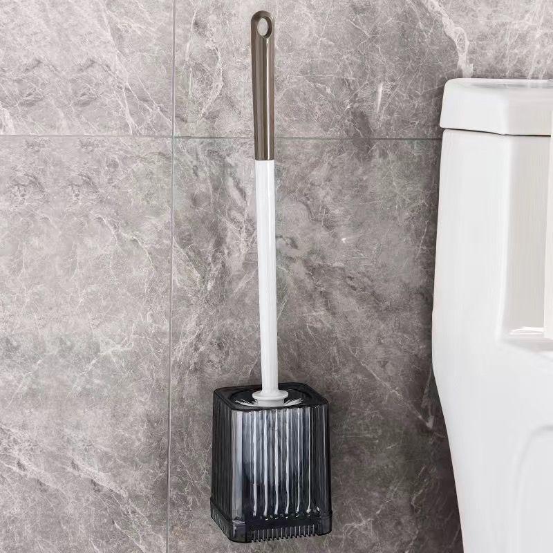 Home Wall Mounted Toilet Brush New Wall Mounted Blind Spot Brush Set Bathroom Toilet Cleaning Long Handle Artifact