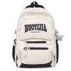 Women's Nylon Backpack Letter Large Capacity Student Schoolbag Color Block Backpack