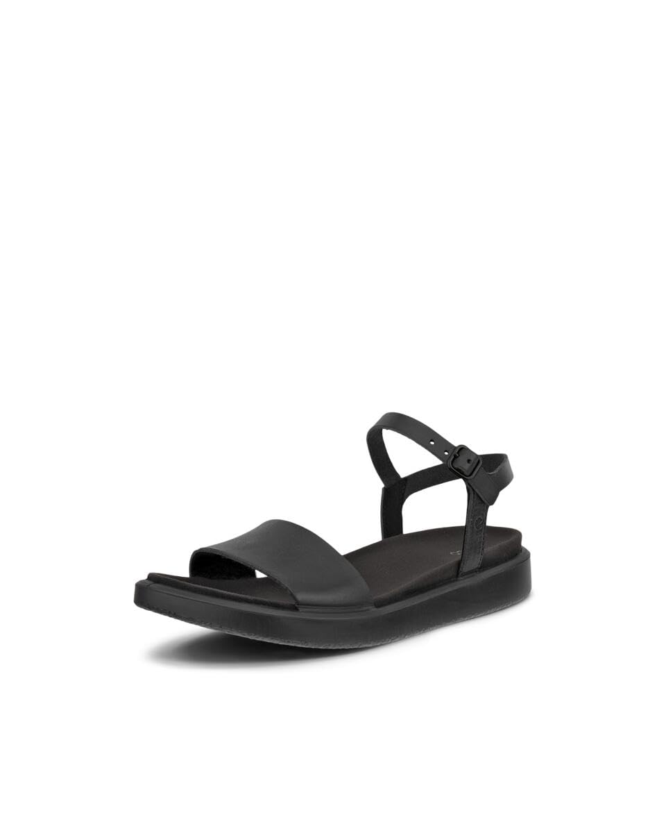 

ECCO Float Genuine Leather Women s Flat Strap Sandals, Black, Size 24.0 cm, 3E (27376302001)