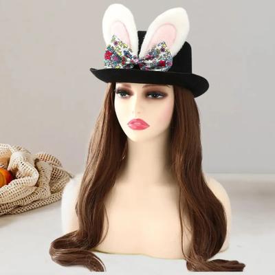 Men Women Black Color Easter Hat Dress Up Role Play Top Hat Stage Performance Cosplay Party Favors Photo Accessory