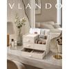 VLANDO Desk Organizer, PVC Leather, Three Drawers, Small Item Storage, Cosmetic Storage, Office,
