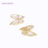 Trendy 2 Tyles Inlaid Shell Pendants 18K Gold Plated Butterfly Charms Pendants Connector DIY Necklace Jewellery Making Supplies